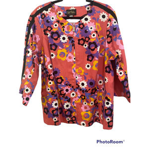 Bob Mackie Wearable Art pink floral garland retro jacket Size 1X